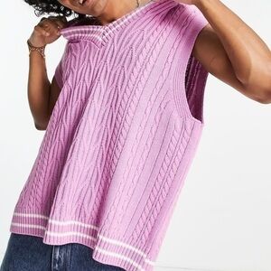 ASOS DESIGN cable knit cricket vest SIZE SMALL